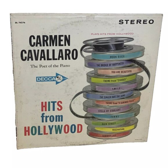 Carmen Cavallaro Hits From Hollywood (Vinyl, 1962) Decca DL 74274 VG LP Record - Picture 1 of 9